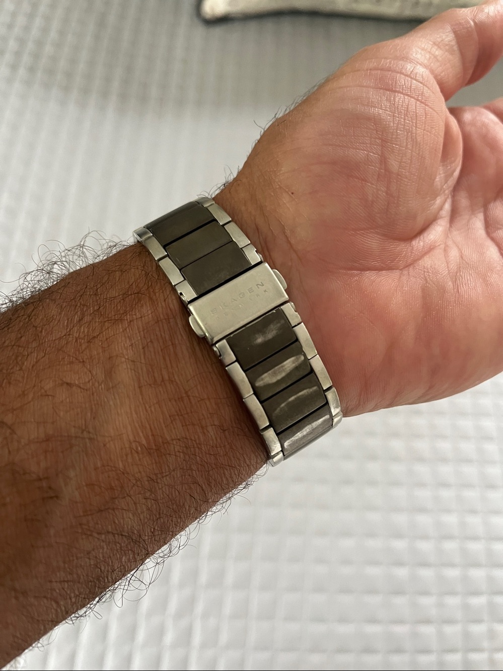 Skagen Black Dial Stainless Steel Bracelet Watch with Subdial - Picture 3 of 9